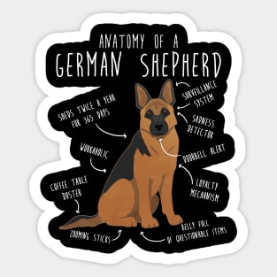 German Shepherd Dog Anatomy Sticker